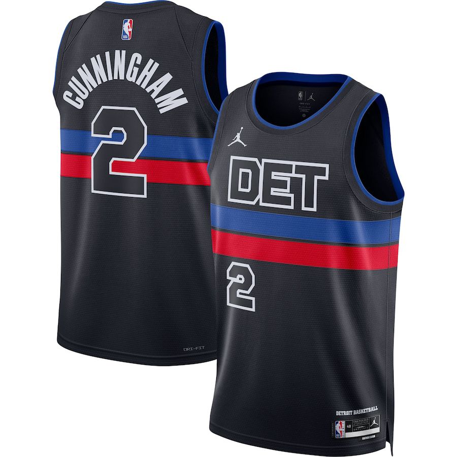 Men Detroit Pistons #2 Cade Cunningham Jordan Brand Black 2022-23 Statement Edition Swingman NBA Jersey